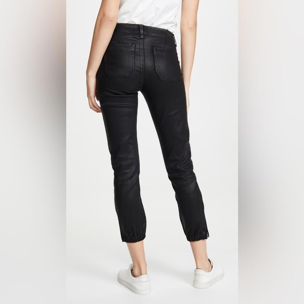 NWT PAIGE | SZ 23 - 27 | Mayslie Joggers Black Coated Cropped Jeans - Picture 4 of 9